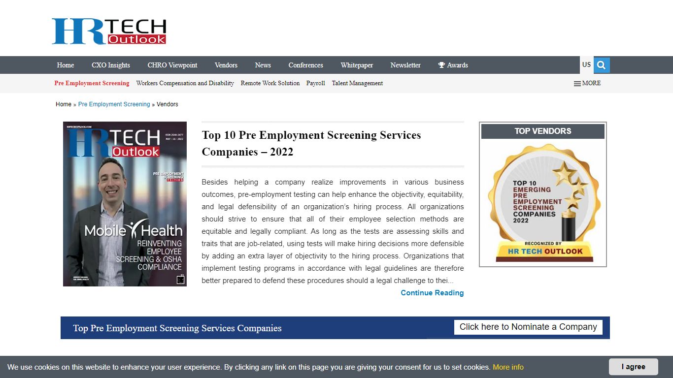 Top 10 Pre Employment Screening Services Companies – 2022